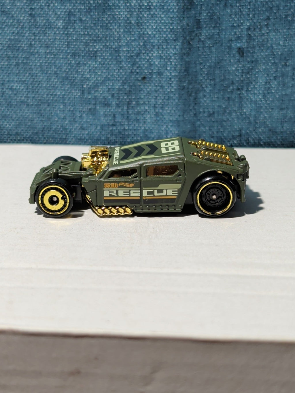Hot Wheels Lethal Diesel | 2020 HW Rescue "Artichoke Green" | Matte & Gold