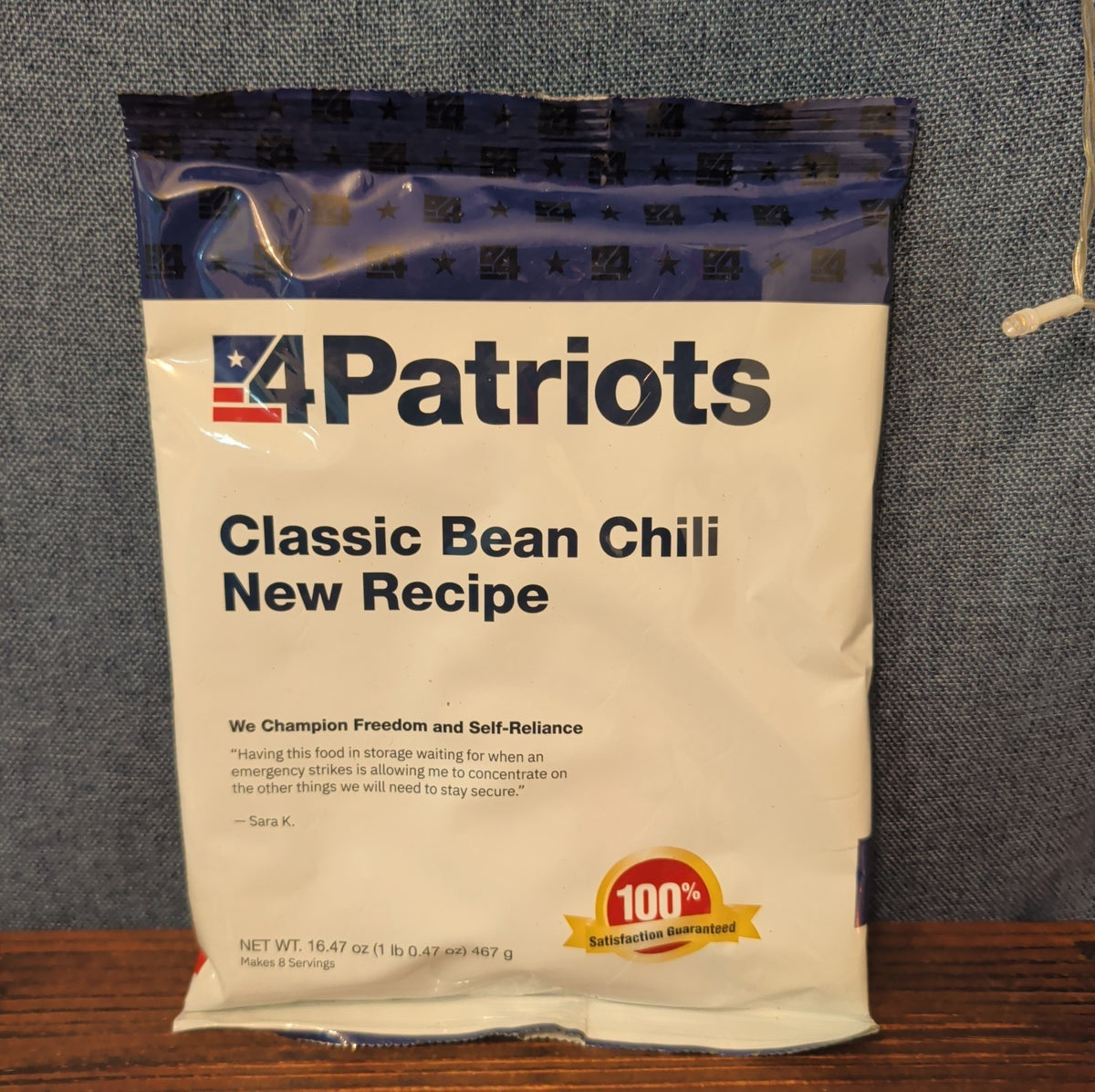 4Patriots Classic Bean Chili Emergency Survival Food Prepper Meal 8 Servings