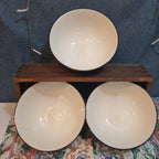 Royal Norfolk Set 3 Ceramic Bowls 6" Black White Dashed Swirl