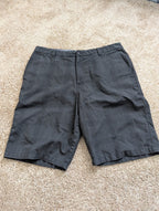 O'Neill Men's Hybrid Flat Front Shorts Size 34 Black Micro Plaid Stretch Chino