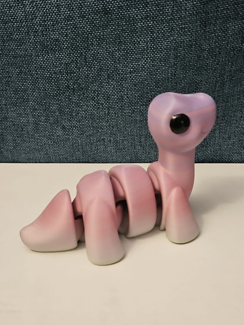 Mini Articulated Brontosaurus Fidget Toy | 3D Printed Dinosaur | Pink Purple
