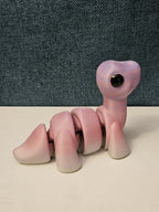 Mini Articulated Brontosaurus Fidget Toy | 3D Printed Dinosaur | Pink Purple