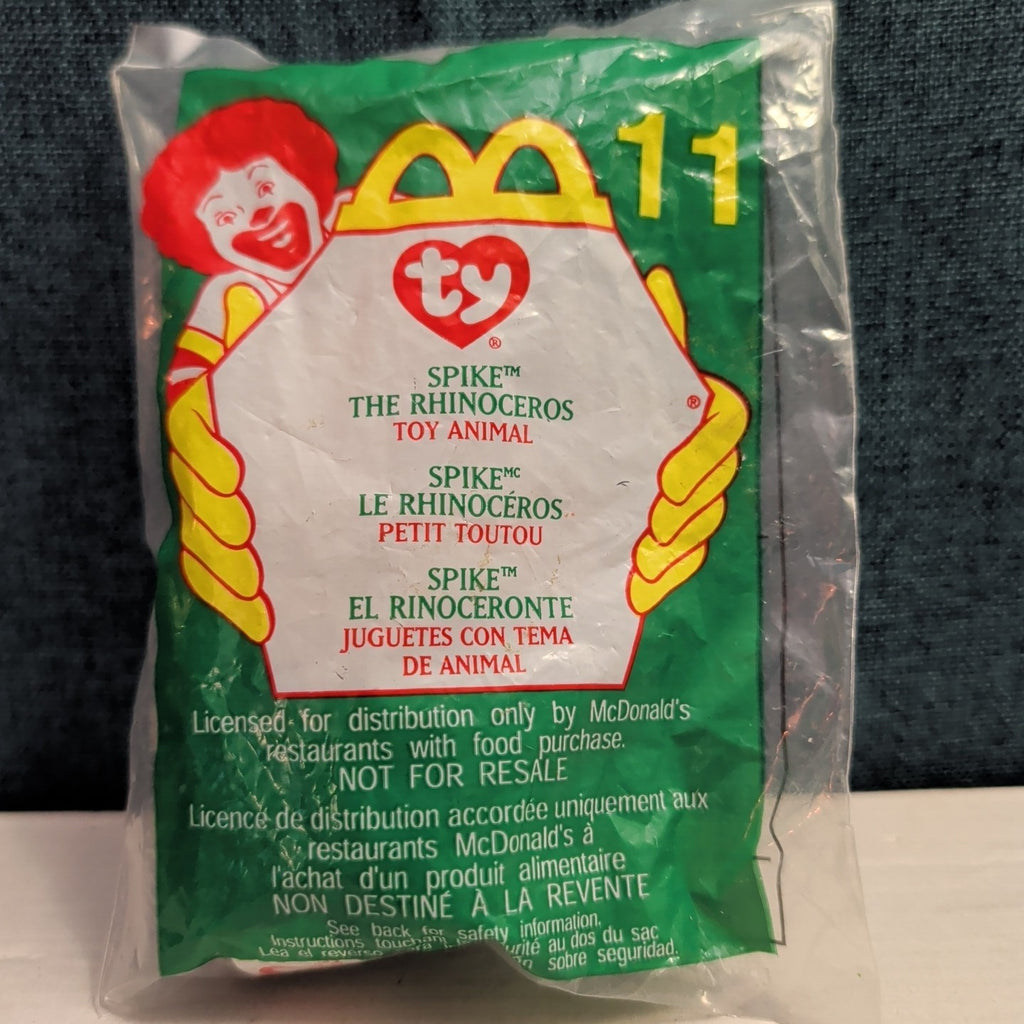 Ty Teenie Beanie Baby Spike the Rhinoceros #11 McDonald’s 2000 Sealed New Retire