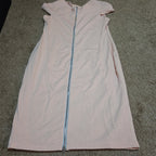 Blush Pink Midi Dress Full Zip Cutout Short Sleeve Bodycon XXL
