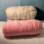 Assorted Yarn 12oz Baby Pink & Light Grey Silver Crochet Knitting Destash