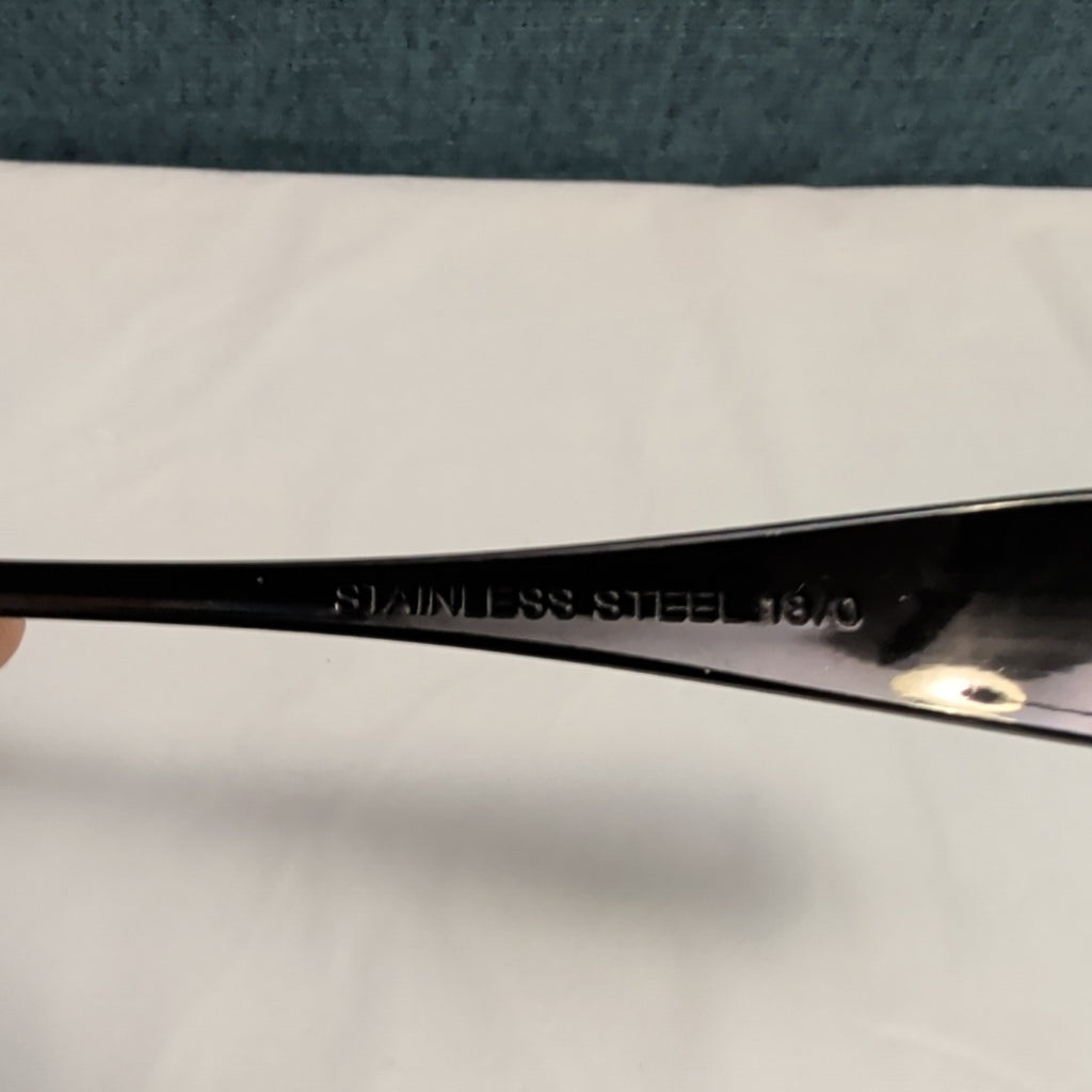 Set of 7 Black Stainless Steel Spoons 18/0 Modern Flatware Teaspoons Clean