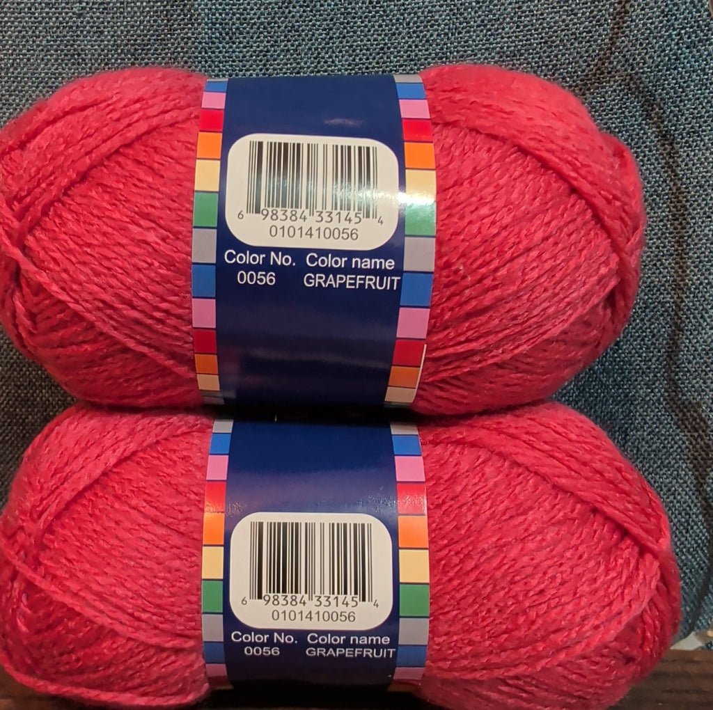 Herrschners Afghan Yarn Lot 2 Skeins 2 Ply  Grapefruit Acrylic 220 Yards Each