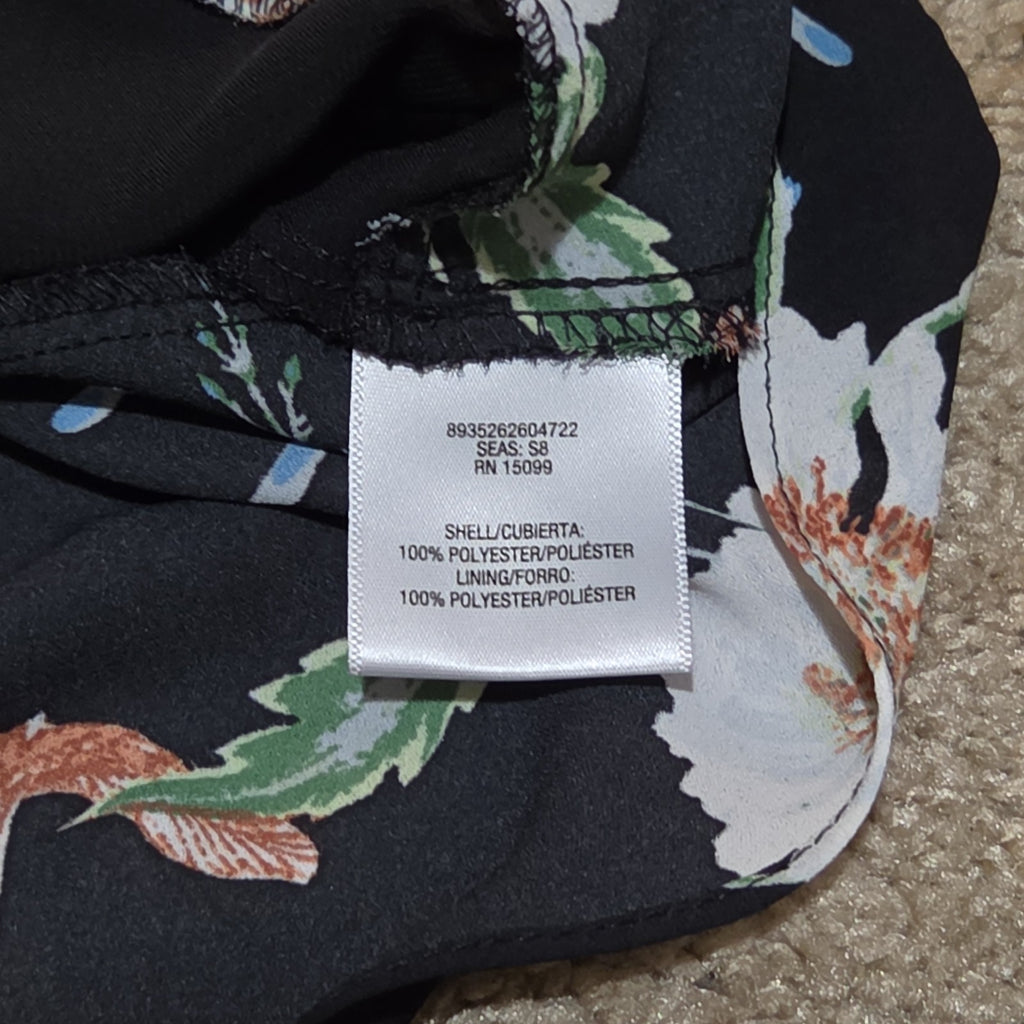Simply Styled Sears Floral Sleeveless Blouse Tiered Top L