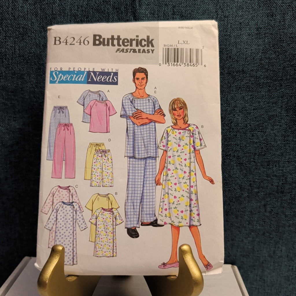 Butterick B4246 Sewing Pattern Adaptive Special Needs Gown Pants Unisex
