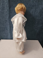 Vintage Porcelain Angel Doll | Blonde Guardian Angel with Halo