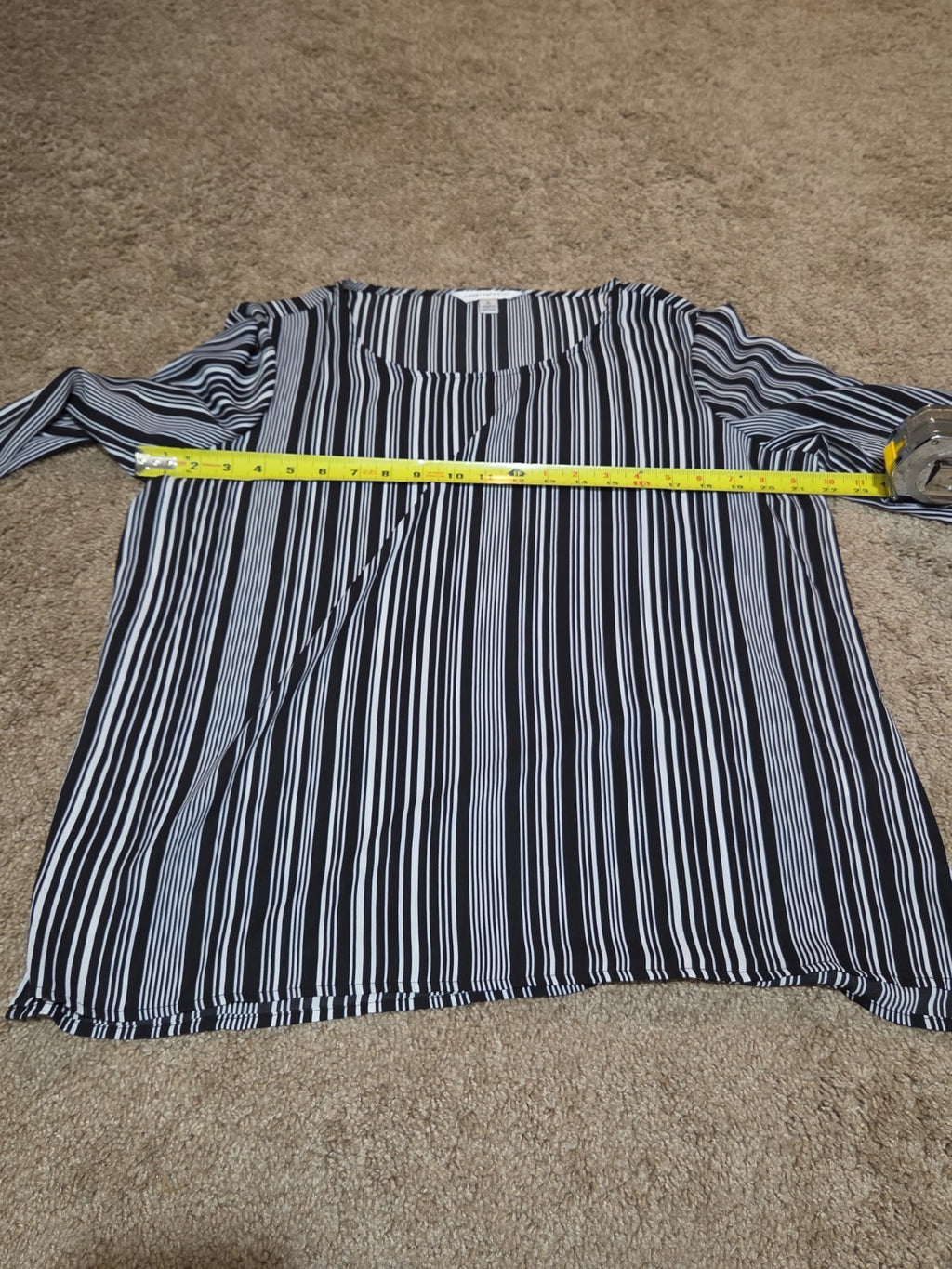 Counterparts Striped Blouse Women XL Black White Long Sleeve Top