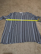 Counterparts Striped Blouse Women XL Black White Long Sleeve Top