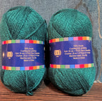 Herrschners Afghan Yarn 2 Ply Deep Teal Acrylic 2 Skein Lot
