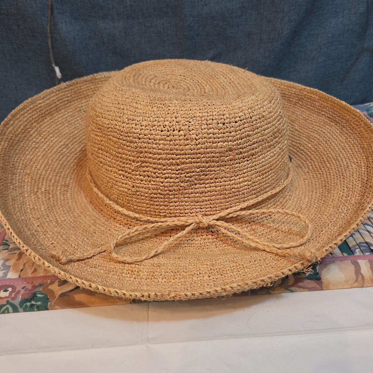 Scala 100% Raffia Wide Brim Sun Hat Natural Straw Summer Beach