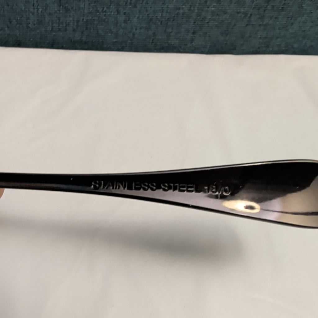 Set of 7 Black Stainless Steel Spoons 18/0 Modern Flatware Teaspoons Clean