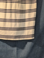 Vintage 90s Polo Ralph Lauren Shirt Men's Large Cream Navy Stripe 