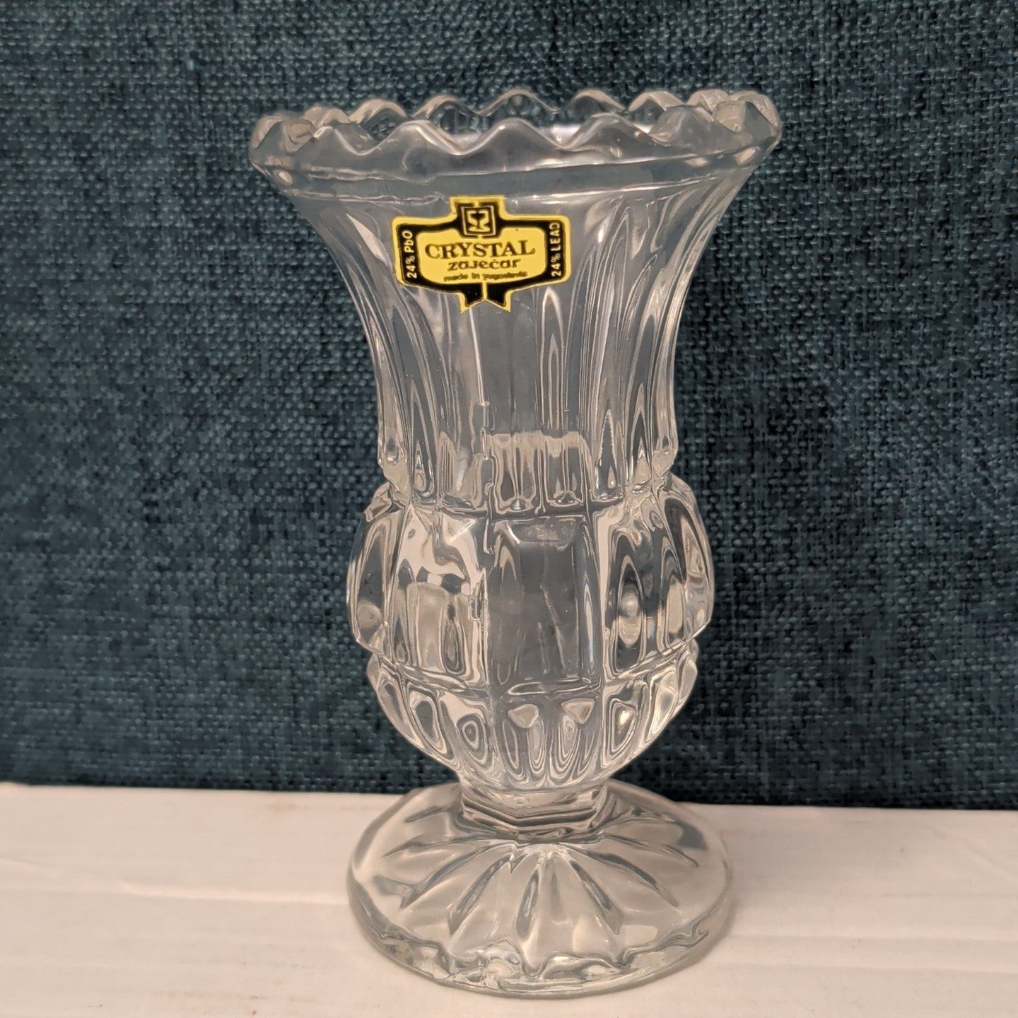 Forever Crystal 3pc Vanity Set | 24% Lead Crystal Zajecar Yugoslavia NEW IN BOX