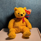 Ty Beanie Baby POOPSIE THE BEAR | 2001 Retired MWMT | Vintage Yellow Teddy Bear