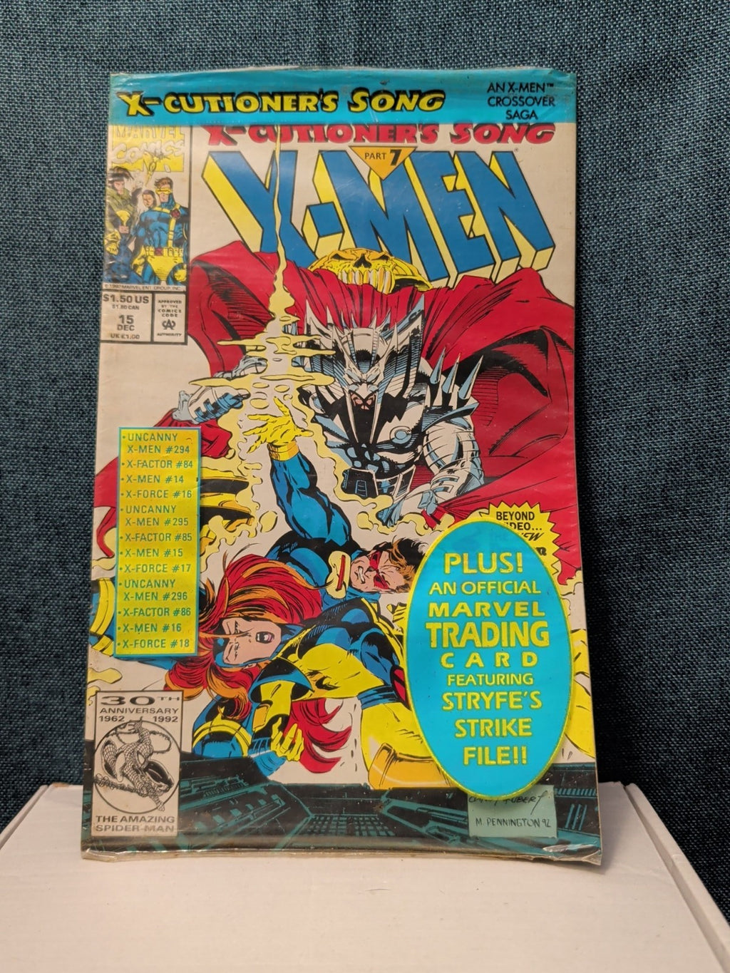 X-Men #15 1992 Polybag w/ Card X-Cutioner's Song Part 7 | Good Condition