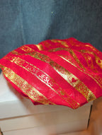 I Love Jesus Satin Hair Bonnet Sleep Cap Red Gold Glitter OS Made in USA