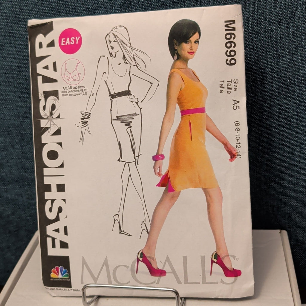 McCALL’S M6699 Fashion Star Dress Pattern | Sizes 6-14 UNCUT | Custom Cup Sizes