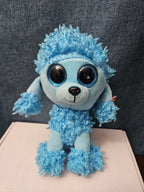 Retired Ty Beanie Boos Mandy Blue Poodle Plush 10" Medium Buddy |  Sparkle Eyes