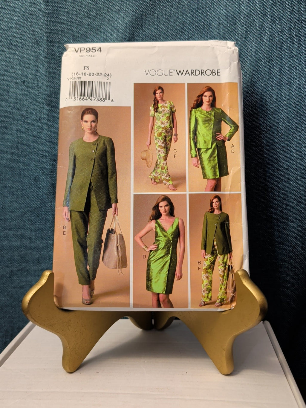UNCUT Vogue V9094 (VP954) Pattern Asymmetrical Jacket Dress Pants Wardrobe 16-24