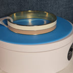 Zoetik Colorblock Enamel Bangle Bracelet Blush Pink Cream Gold Tone