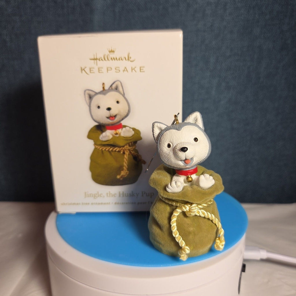 Hallmark Keepsake Jingle Husky Pup Sack Ornament 2011