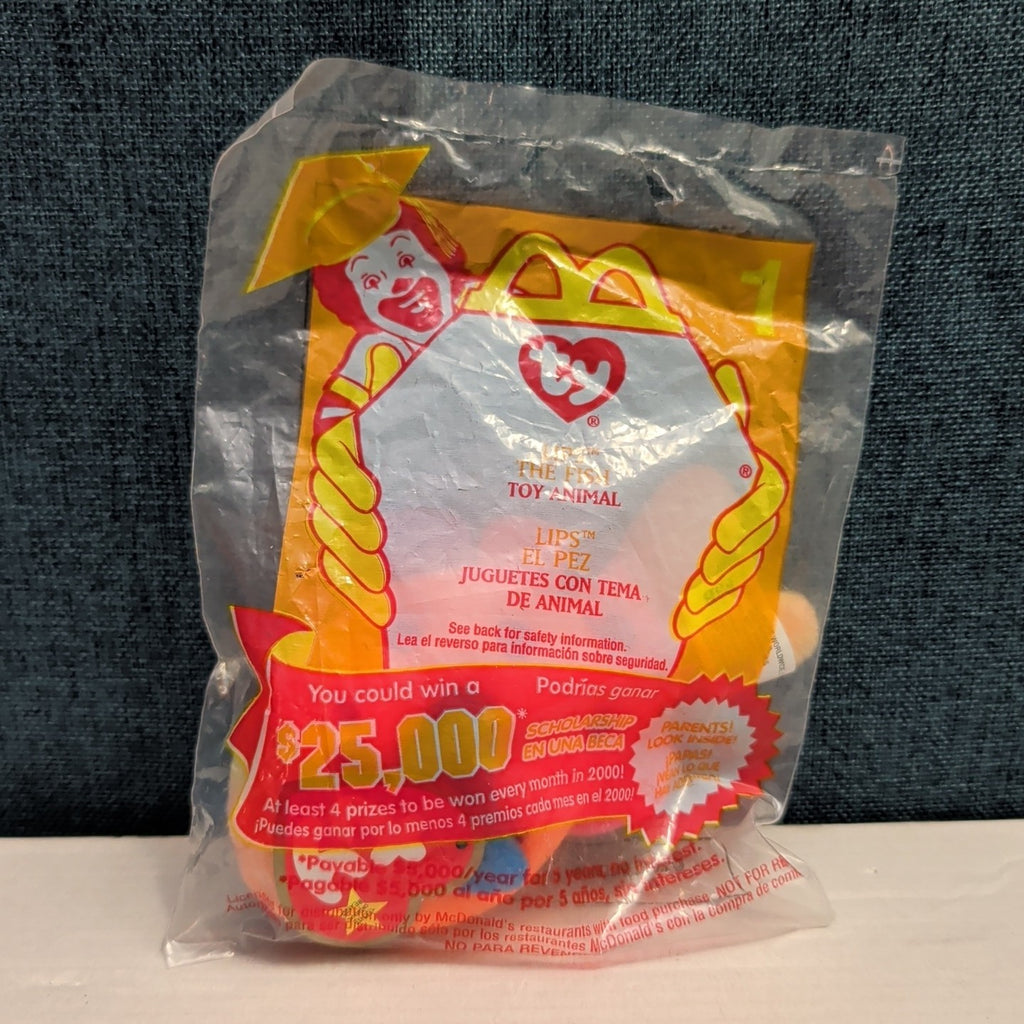 Ty McDonald’s Teenie Beanie Baby Lips the Fish #1 2000 Sealed New in Bag Vintage