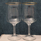 LENOX Crystal INTRIGUE Wine Glasses Gold Trim Fluted Rim Vintage 80s | Set of 6