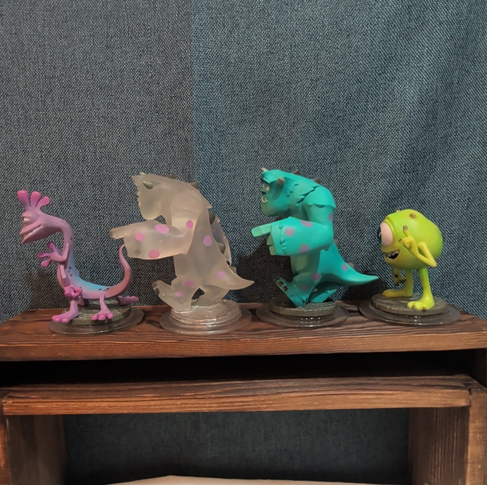 Disney Infinity Monsters Inc 4 Figure Lot Crystal Sulley Mike PVC Loose