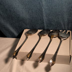 4 Pc ONEIDA Community ROYAL FLUTE Serving Set | Kenwood Meat Fork Spoons MCM