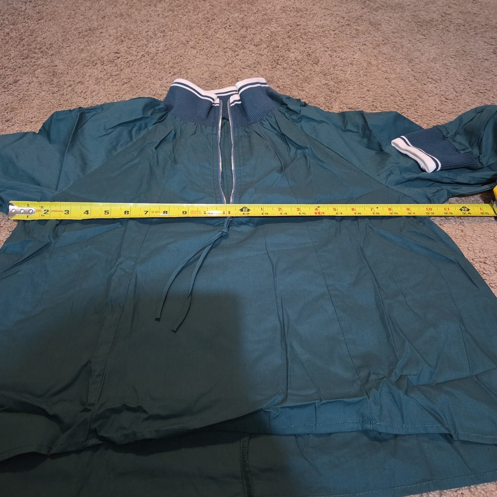 1/4 Zip Pullover Green Jacket Retro Slouchy Size S Casual Windbreaker
