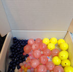Mixed Pre-Drilled Round Plastic Beads 3oz Lot Pink Yellow Blue Craft