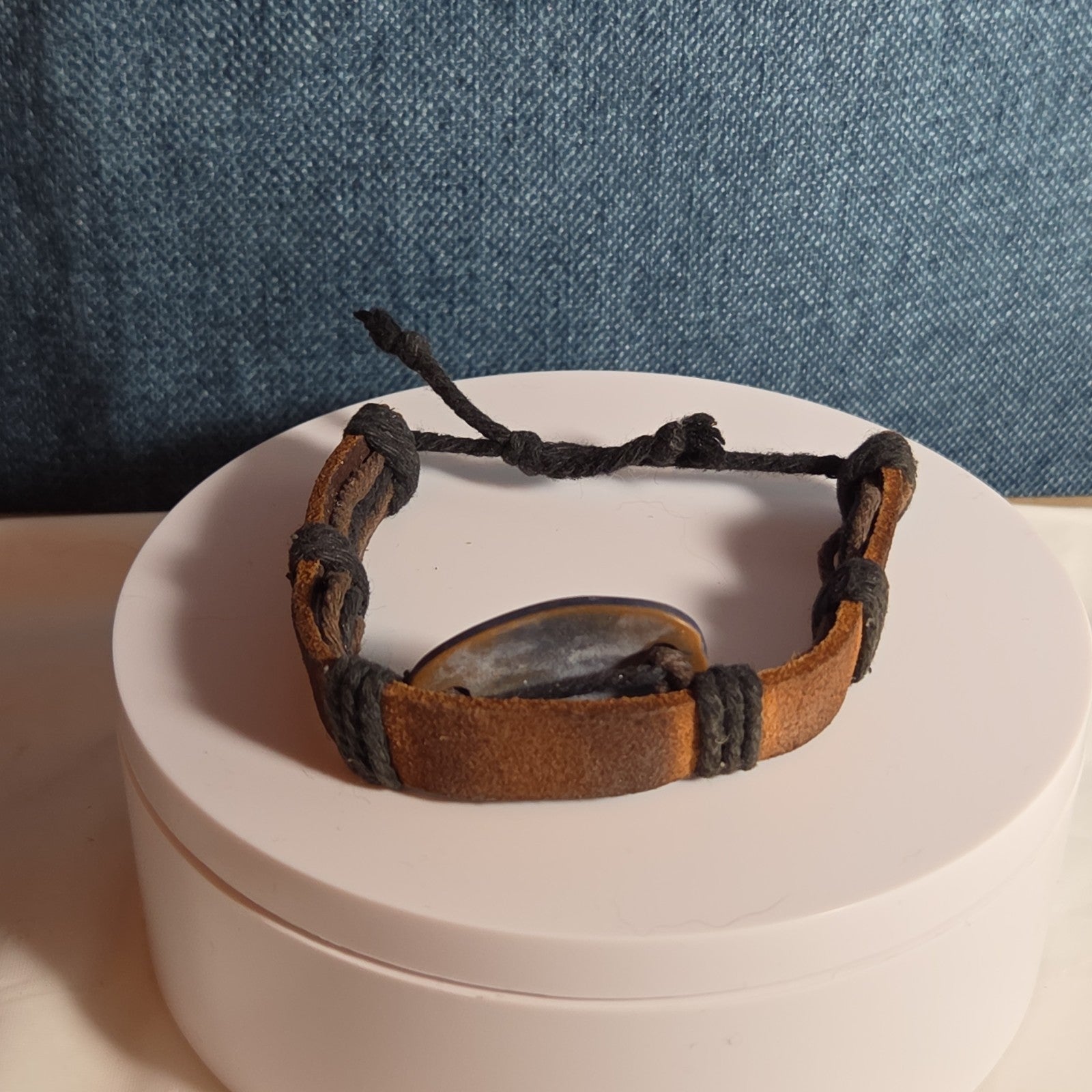 Leather Hemp Tribal Wrap Bracelet