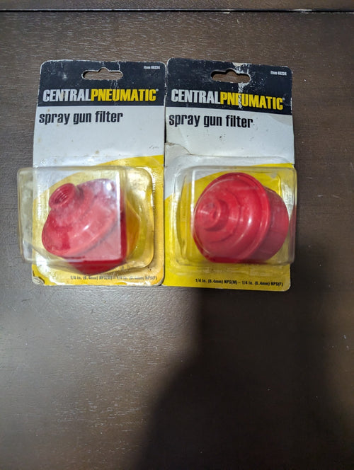 2 Central Pneumatic Inline Spray Gun Filters | Water Trap 1/4" NPT | NOS 88224