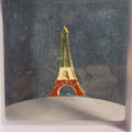 Paris Eiffel Tower Enamel Metal Brooch Vintage Pin