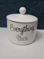 Ceramic Sugar Bowl with Lid | "Sugar & Spice"