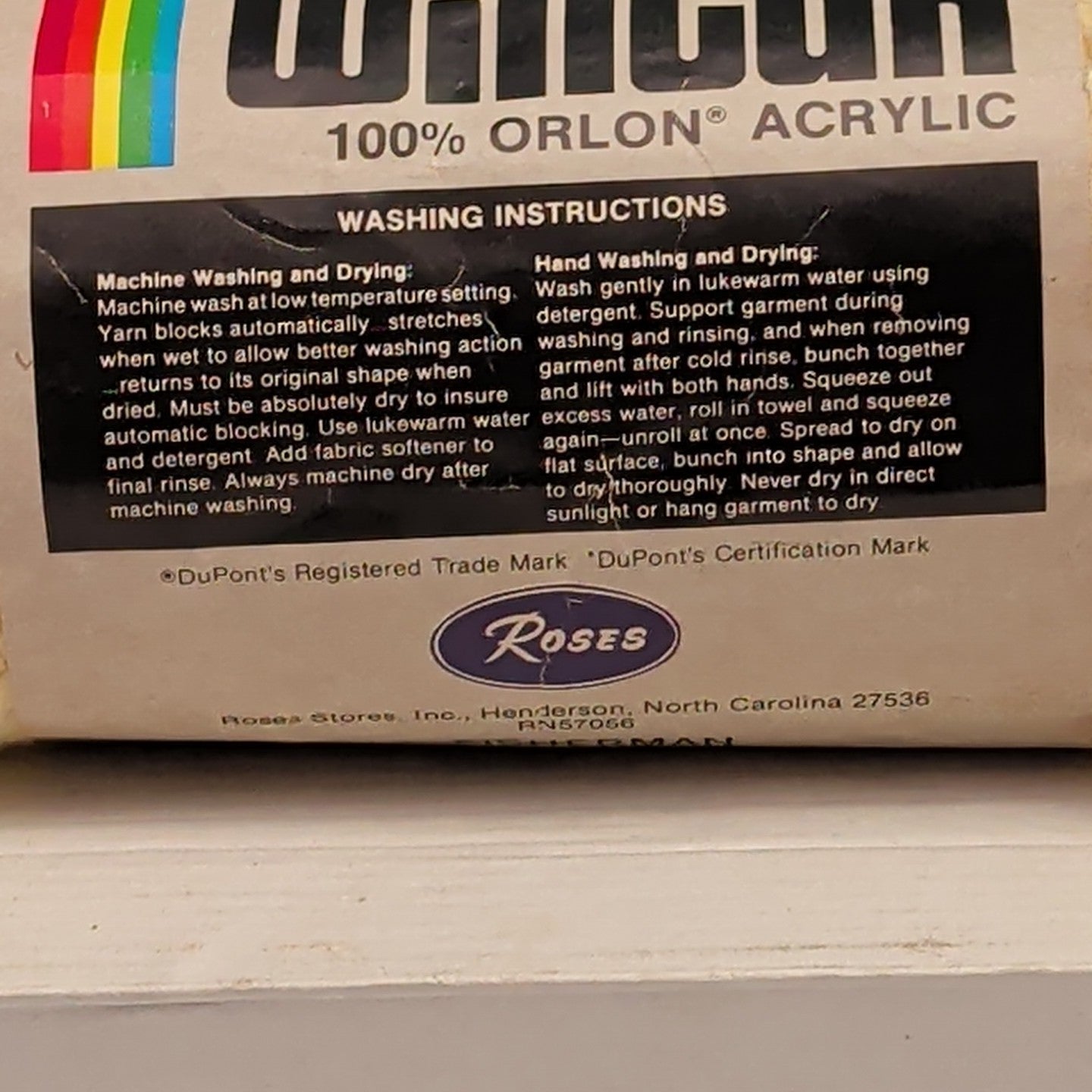 Vintage Wintuk Yarn 100% Orlon Acrylic Fisherman Cream 4-Ply Worsted Weight NOS