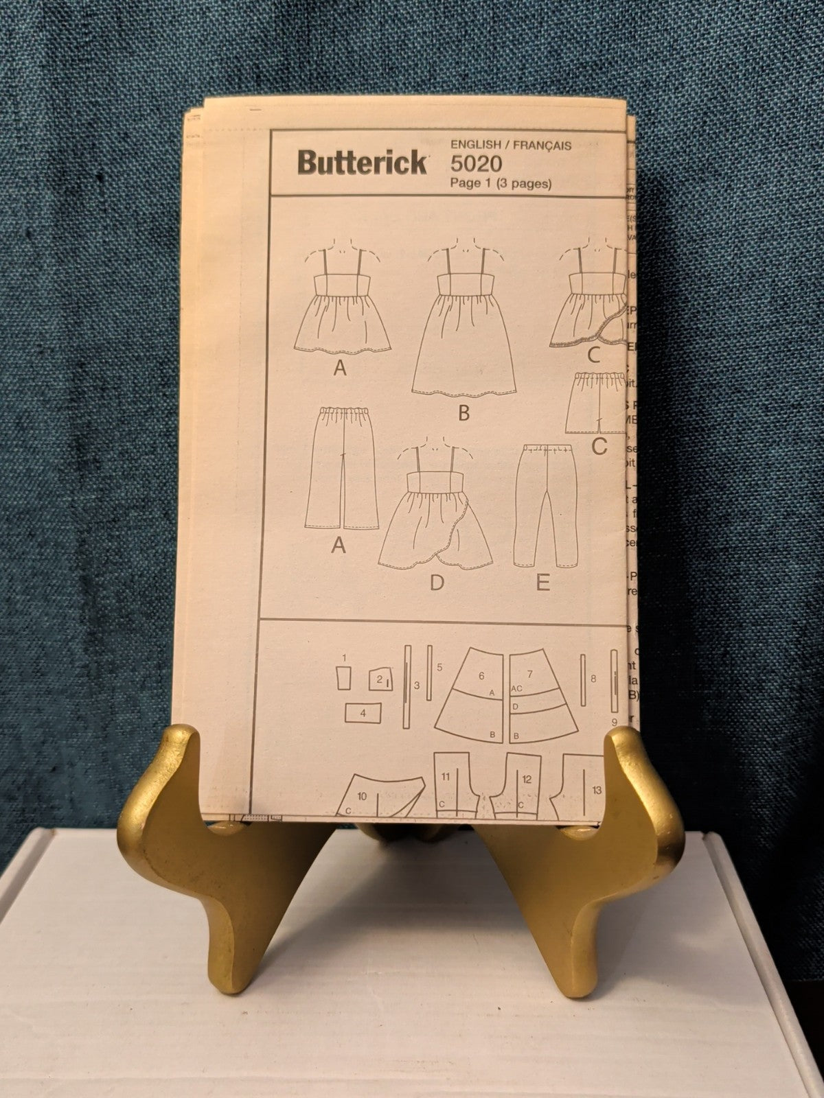 UNCUT Butterick B5020 Pattern | Girls Summer Dress Tunic Leggings Shorts | 2-5