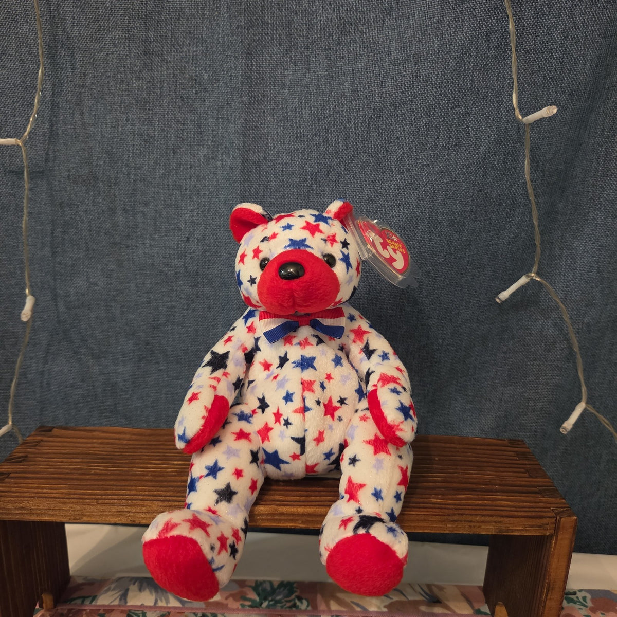 Ty Beanie Baby Red Patriotic Star Bear Plush 2003