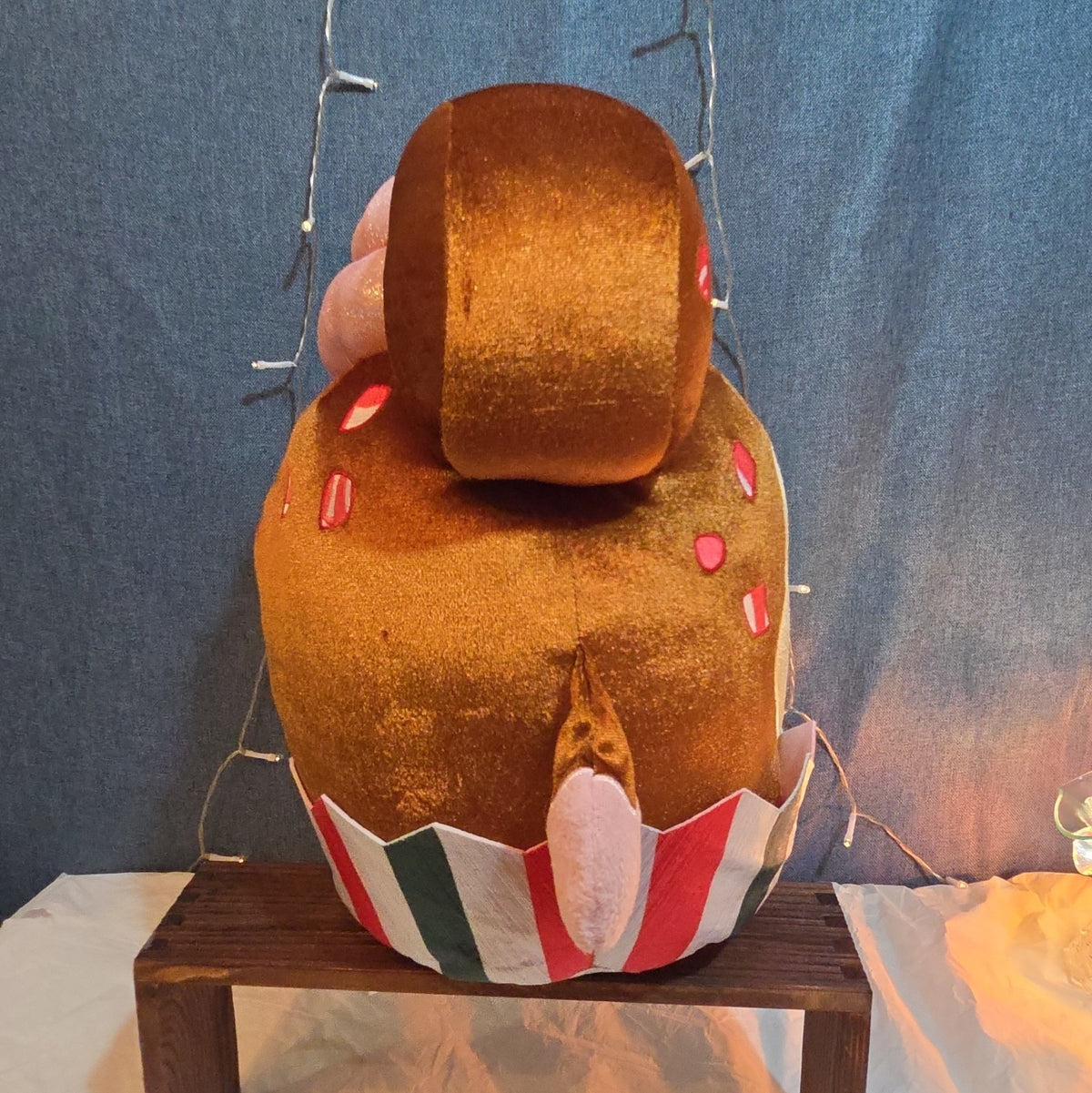 Disney Mickey Mouse Gingerbread Cupcake Plush Toy with Peppermint Accents