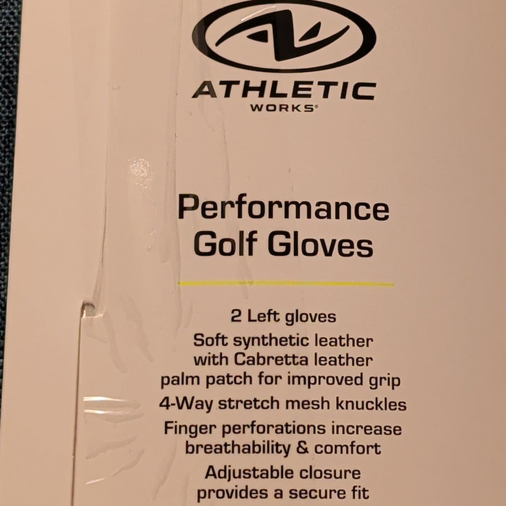 NEW Athletic Works Performance Golf Gloves 2-Pack | Size L | 2 Left Hand Gloves