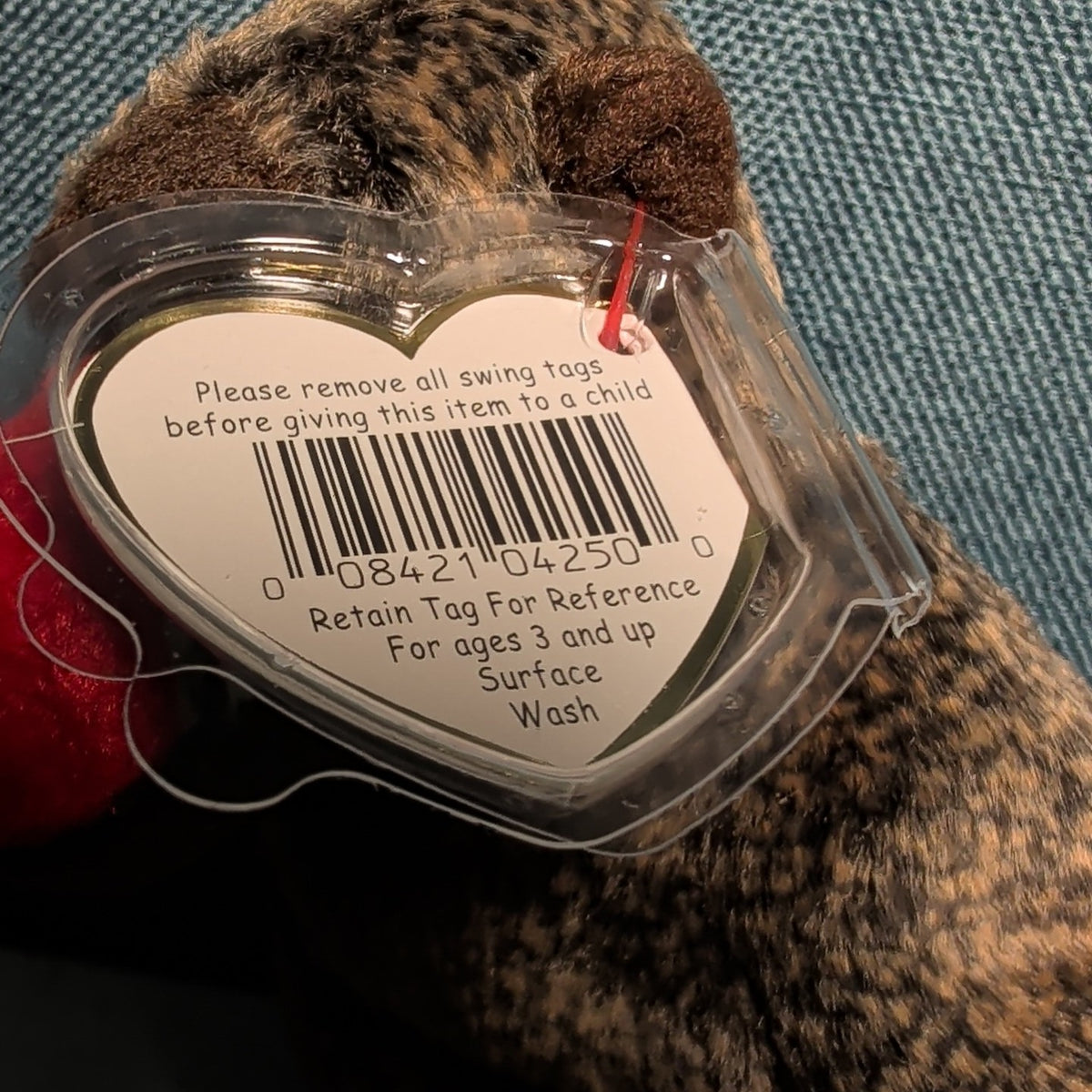 Cheeks Ty Beanie Baby 1999 Retired Baboon Monkey with Tag Protector NEW