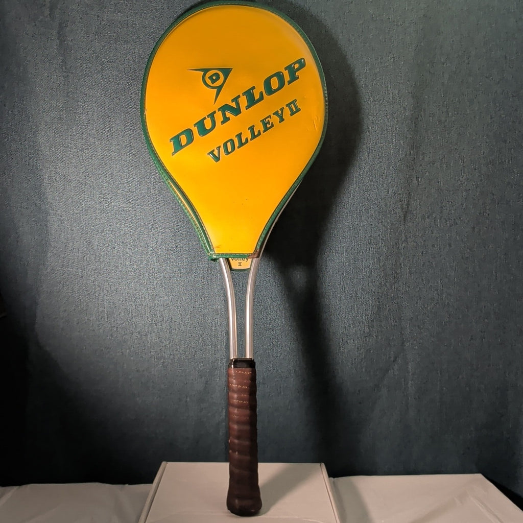 Vintage Dunlop Volley II Aluminum Tennis Racquet 4 5/8 L Made in USA With Cover