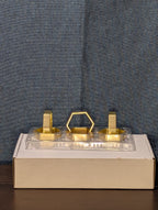Set of 6 Modern Gold Hexagon Napkin Rings | Metal Geometric Table Decor | NEW
