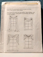 Vintage 1995 McCalls 8078 Home Dec In A Sec Window Treatment Swag Valance UNCUT