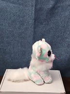 TY Beanie Boos Opal Cat Plush 6" | Pastel Pink & Green Tie Dye Kitty | No Tag