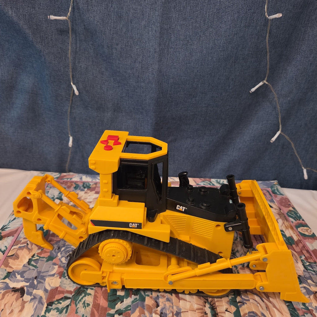 Caterpillar CAT Bulldozer Toy Plastic Construction Vehicle Y2K